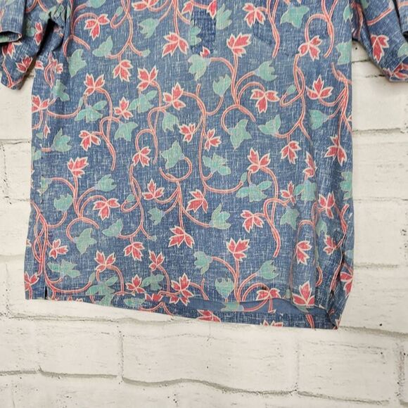 Reyn Spooner Men's Blue Chambray Short Sleeve Hawaiian Shirt Reverse Print XL - Picture 4 of 11